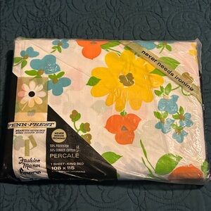 Vintage Pennys Fashion Manor Percale King Bed Sheet